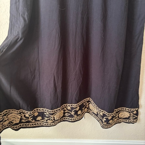 Roller Rabbit | Women's Classy Boho Flowy Gold Black Kurta Dress Size Medium - Picture 4 of 10